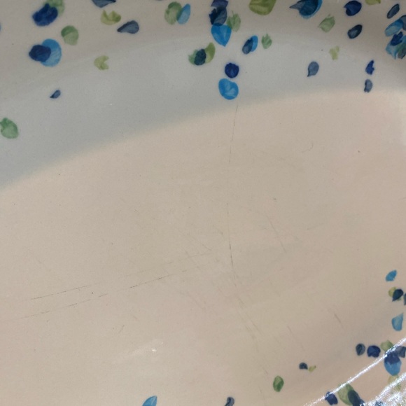 Gail Pittman Signed GAP28 12.5” Oval Platter Blue Green Dots On White 2007 - Picture 5 of 7